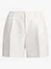 High waist straight fit korte broek in linnenblend - Wit
