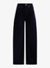 High waist wide leg jeans van corduroy - Lauren Navy / Blauw