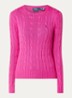 Julianna kabelgebreide pullover met logoborduring - Fuchsia
