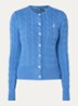 Kabelgebreid vest met logoborduring - Donkerblauw