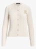 Kabelgebreid vest met logoborduring - Mascarpone cream / beige
