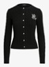 Kabelgebreid vest met logoborduring - Black / Zwart