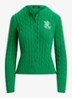 Kabelgebreid vest met logoborduring - Stem / Groen
