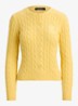 Kabelgebreid vest met logoborduring - Lemon Sorbet / Geel