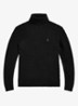Kabelgebreide coltrui in kasjmierblend - Polo Black / Zwart
