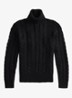 Kabelgebreide coltrui in kasjmierblend - Polo Black / Zwart
