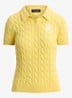Kabelgebreide polo met logoborduring - Lemon Sorbet / Geel