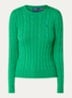 Kabelgebreide pullover met logoborduring - Groen