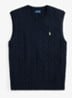 Kabelgebreide spencer met logo - Hunter Navy / Donkerblauw