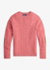 Kabelgebreide trui in alpacawolblend - Strawberry Gelato Hthr / Roze