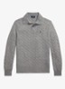 Kabelgebreide trui in kasjmierblend met polokraag - Fawn Grey Heather / Grijs