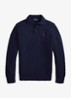 Kabelgebreide trui in kasjmierblend met polokraag - Hunter Navy / Donkerblauw