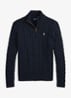 Kabelgebreide trui met halve rits - Hunter Navy / Donkerblauw