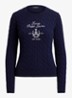 Kabelgebreide trui met logoborduring - Donkerblauw