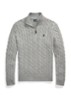 Kabelgebreide trui met logoborduring - Fawn Grey Heather / Grijs