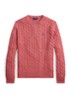 Kabelgebreide trui met logoborduring - Strawberry Gelato HTHR-45QB
