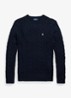Kabelgebreide trui met logoborduring - Hunter Navy C8135-ZX6S