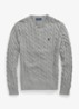 Kabelgebreide trui met logoborduring - Fawn Grey Heather / Grijs