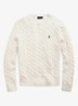 Kabelgebreide trui met logoborduring - Andover Cream / Creme