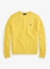 Kabelgebreide trui met logoborduring - Collegiate Yellow-3JZ4