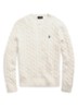 Kabelgebreide trui met logoborduring - Andover Cream / Creme
