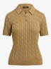 Kabelgebreide trui met polokraag - Relic Gold Metallic / Goud