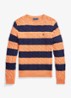 Kabelgebreide trui met streepprint - Orange Navy Combo-ZYNM