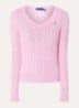 Kimberly kabelgebreide pullover met logo - Roze