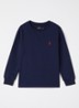 Longsleeve met logoborduring - Donkerblauw