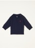 Longsleeve met logoborduring - Donkerblauw
