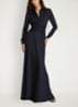 Maxi tuniekjurk met plooidetail - Lauren Navy / Blauw