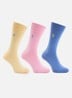 Mercerized sokken met logoborduring in 3-pack - Geel