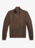Mesh-gebreide katoenen trui met rits - Nutmeg Brown / Bruin