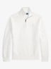 Mesh-gebreide katoenen trui met rits - Deckwash White / Wit
