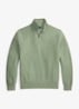 Mesh-gebreide katoenen trui met rits - Fern Green Heather / Groen
