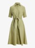 Midi blousejurk met gestrikt detail - Light olive / groen