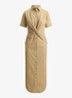 Midi blousejurk met plooidetail - Birch Tan / Beige