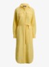 Midi blousejurk van linnen met strikceintuur - Lemon Sorbet / Geel