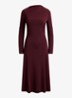 Midi jurk met plooidetail - Dark Garnet / Bordeauxrood