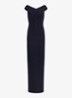 Off-shoulder maxi jurk met split - Lighthouse Navy / Donkerblauw