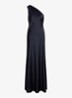 One shoulder maxi jurk van satijn - Lauren Navy / Blauw