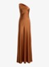 One shoulder maxi jurk van satijn - Red Terracotta / Rood