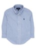 Overhemd met logoborduring - Blauw