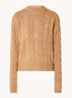 Oversized kabelgebreide pullover in kasjmierblend  - Camel