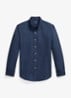 Oxford custom fit overhemd met gemêleerd dessin - Denim