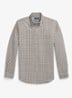 Regular fit overhemd met ruisedessin - 4338AB White Alpine Brown Hthr