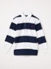 Polo met streepprint en logoborduring - Wit