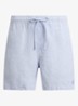 Polo Prepster straight fit korte broek van linnen - 6771A Cabana Blue White / Lichtblauw