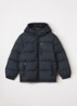 Puffer jack met afneembare capuchon - Zwart