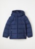 Puffer jack met afneembare capuchon - Donkerblauw